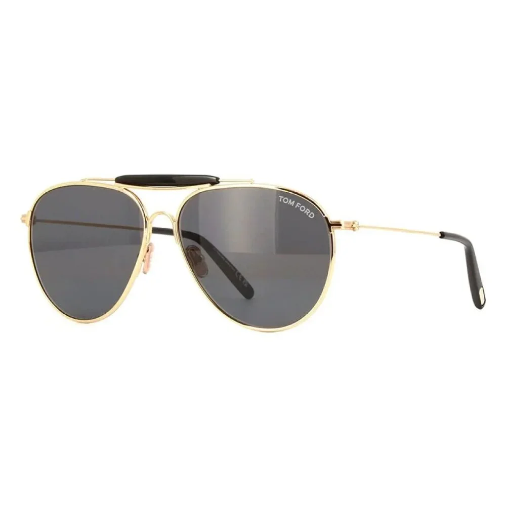 NEW TOM FORD SUNGLASSES GOLD/GRAY MEN AVIATOR EYEWEAR
